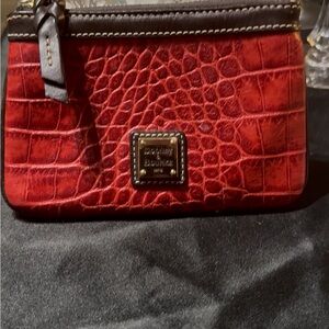 Dooney & Bourke Red Croc-Embossed Wristlet